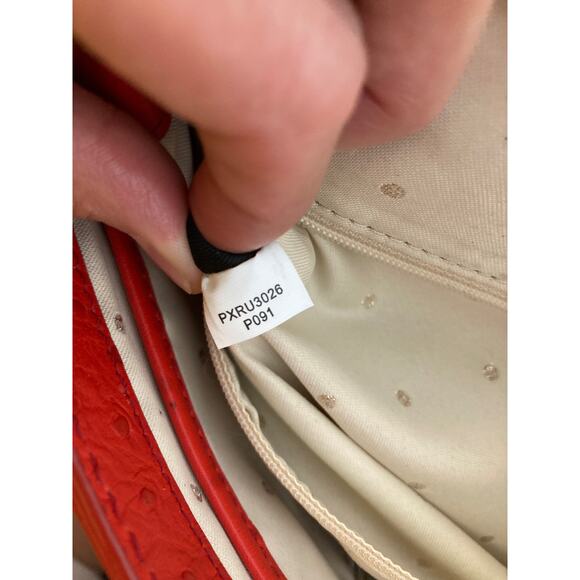 KATE SPADE SMALL RED OSTRICH LEATHER WOMENS SHOULDER BAG - Picture 9 of 12